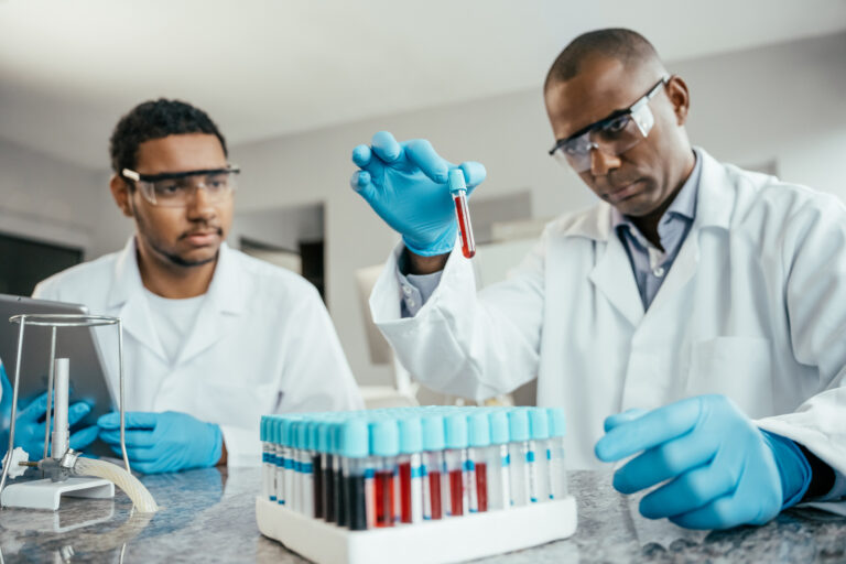 Teacher and student scientist in the laboratory