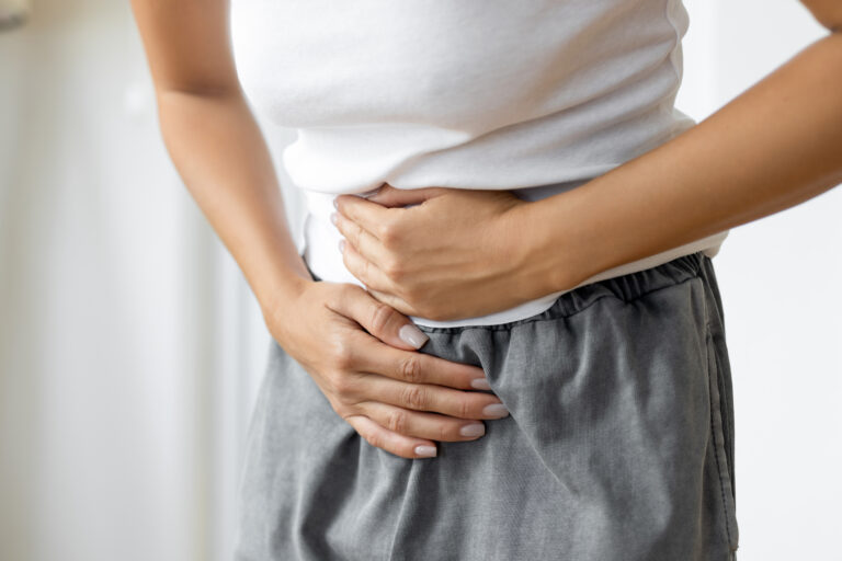 Female having stomach ache